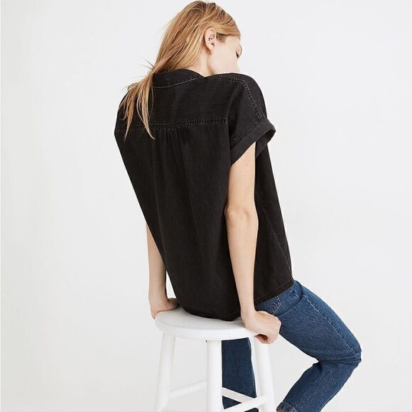 Madewell Denim Rolled-Sleeve Shirt in Lunar Wash Size XXS - Picture 8 of 8